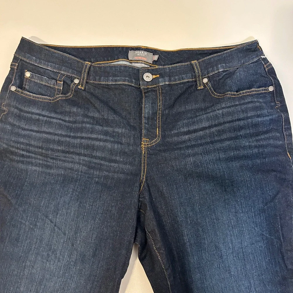 Torrid Mid Rise Skinny Jeans Dark Wash Vintage Stretch Womens Size 20 Short - Picture 2 of 6